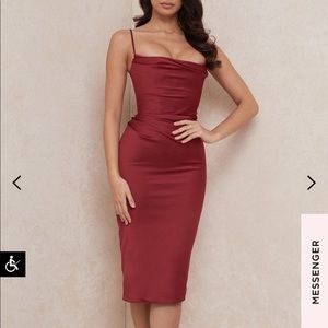 Red Satin Silk Corset Dress